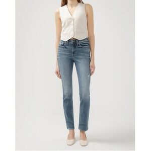 Silver Jeans Avery Straight Womens Faded Blue Wash Women's Denim‎ 30x32 Stretch